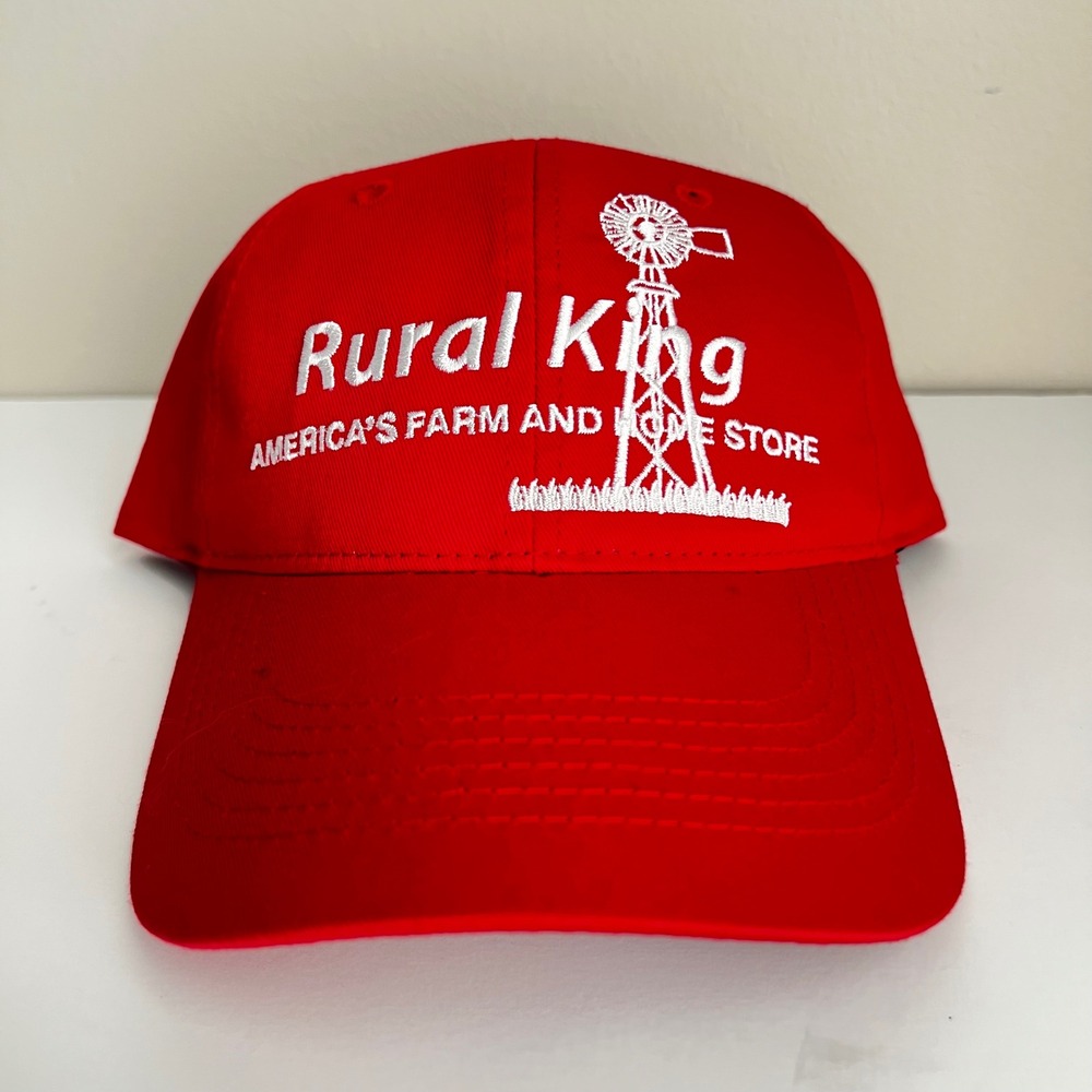 Rural King Americas Farm and Home Store Red Snapback Hat Windmill Graphic
